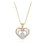 1/10 Carat Diamond Heart Pedant on 46cm Chain in Gold Plated Sterling Silver