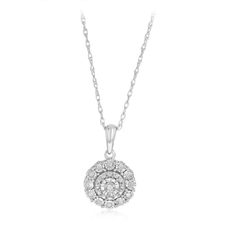 Diamond Pendant on 46cm Chain in Sterling Silver