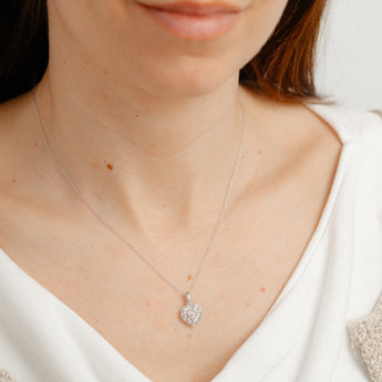 Diamond Heart Pendant on 46cm Chain in Sterling Silver