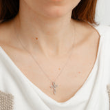 1/5 Carat Diamond Cross Pendant on 45cm Chain in Sterling Silver
