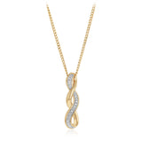 Diamond Pendant on 45cm Chain in Gold Plated Sterling Silver