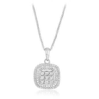 Diamond Pendant in Sterling Silver