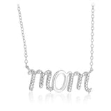 Diamond Mum Pendant on 45cm Chain in Sterling Silver