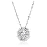 1/10 Carat Diamond Oval Pendant on 40cm Chain in Sterling Silver