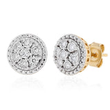 0.45 Carat Diamond Stud Earrings and Pendant on Chain Set in Gold Plated Sterling Silver