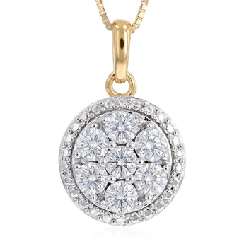 0.45 Carat Diamond Stud Earrings and Pendant on Chain Set in Gold Plated Sterling Silver