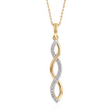 1/5 Carat Diamond Drop Earrings and Pendant Set on 46cm Chainn in Gold Plated Sterling Silver