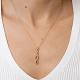 1/5 Carat Diamond Drop Earrings and Pendant Set on 46cm Chainn in Gold Plated Sterling Silver