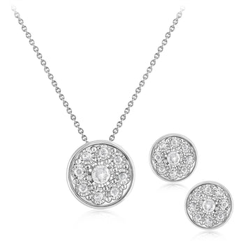 0.35 Carat Diamond Stud Earrings and Pendant on 45cm Chain in Sterling Silver