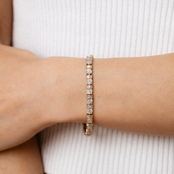 1/5 Carat Diamond 19cm Bracelet in Gold Plated Sterling Silver