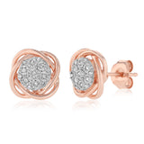 Diamond Stud Earrings in Rose Gold Plated Sterling Silver