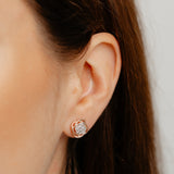 Diamond Stud Earrings in Rose Gold Plated Sterling Silver