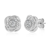 Diamond Stud Earrings in Sterling Silver