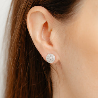 Diamond Stud Earrings in Sterling Silver