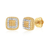 Diamond Stud Earrings in Gold Plated Sterling Silver