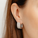 0.95 Carat Diamond Hoop Earrings in Sterling Silver