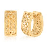 0.95 Carat Diamond Hoop Earrings in Gold Plated Sterling Silver
