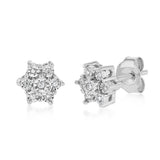 Diamond Star Stud Earrings in Sterling Silver