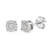 1/10 Carat Diamond Stud Earrings in Sterling Silver