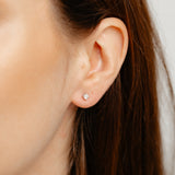 Diamond Stud Earrings in Sterling Silver