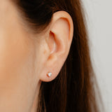 Diamond Stud Earrings in Gold Plated Sterling Silver