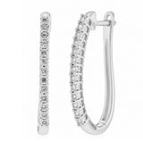 Diamond Hoop Earrings in Sterling Silver