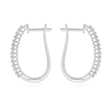 Diamond Hoop Earrings in Sterling Silver