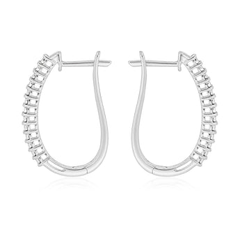 Diamond Hoop Earrings in Sterling Silver