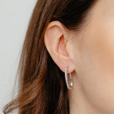 Diamond Hoop Earrings in Sterling Silver