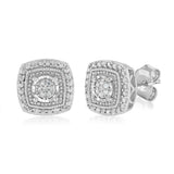 Diamond Stud Earrings in Sterling Silver