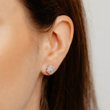 Diamond Stud Earrings in Sterling Silver