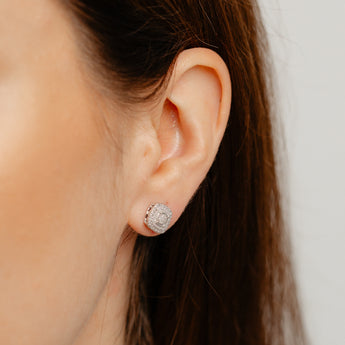 Diamond Stud Earrings in Sterling Silver