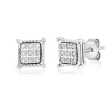 1/10 Carat Diamond Stud Earring in Sterling Silver