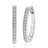 Diamond Hoop Earrings in Sterling Silver