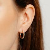 Diamond Hoop Earrings in Gold Plated Sterling Silver