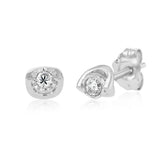 Diamond Stud Earrings in Sterling Silver