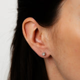 Diamond Stud Earrings in Sterling Silver