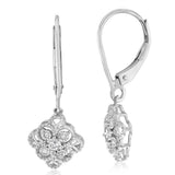 Diamond Drop Earrings in Sterling Silver