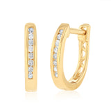 Diamond Hoop Earrings in Gold Plated Sterling Silver