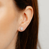 Diamond Stud Earrings in Sterling Silver