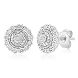 Diamond Stud Earrings in Sterling Silver