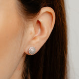 Diamond Stud Earrings in Sterling Silver