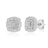 Diamond Stud Earrings in Sterling Silver