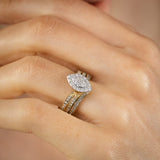 0.35 Carat Diamond 2-Ring Bridal Set in Gold Plated Sterling Silver