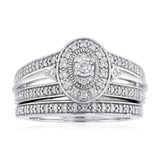 1/4 Carat Diamond 2-Ring Bridal Set in Sterling Silver