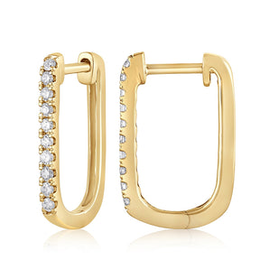 Diamond Hoop Earrings in Gold Plated Sterling Silver
