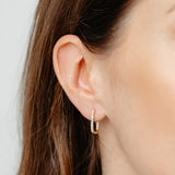 Diamond Hoop Earrings in Gold Plated Sterling Silver