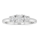 1/5 Carat Diamond Trilogy Ring in Sterling Silver