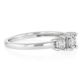 1/5 Carat Diamond Trilogy Ring in Sterling Silver