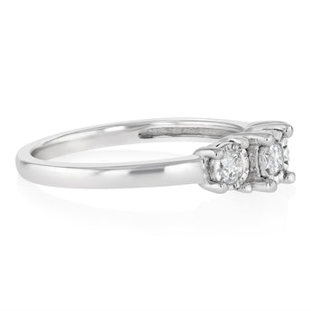 1/5 Carat Diamond Trilogy Ring in Sterling Silver